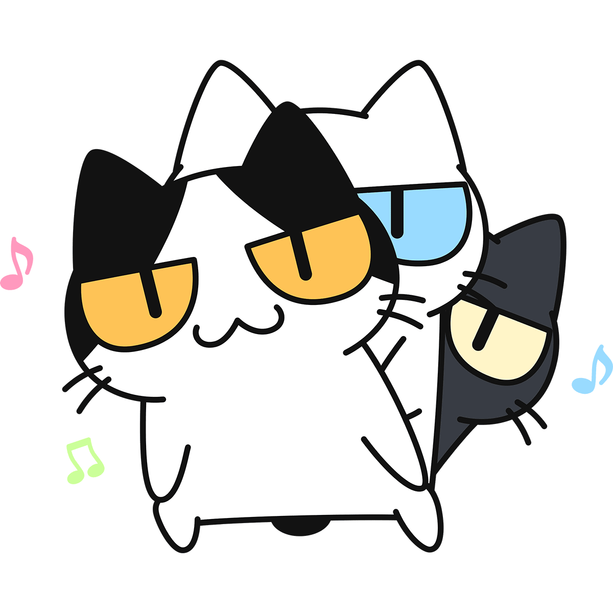 ダンスをする猫 無料イラスト かわいいフリー素材集 ねこ画伯コハクちゃん