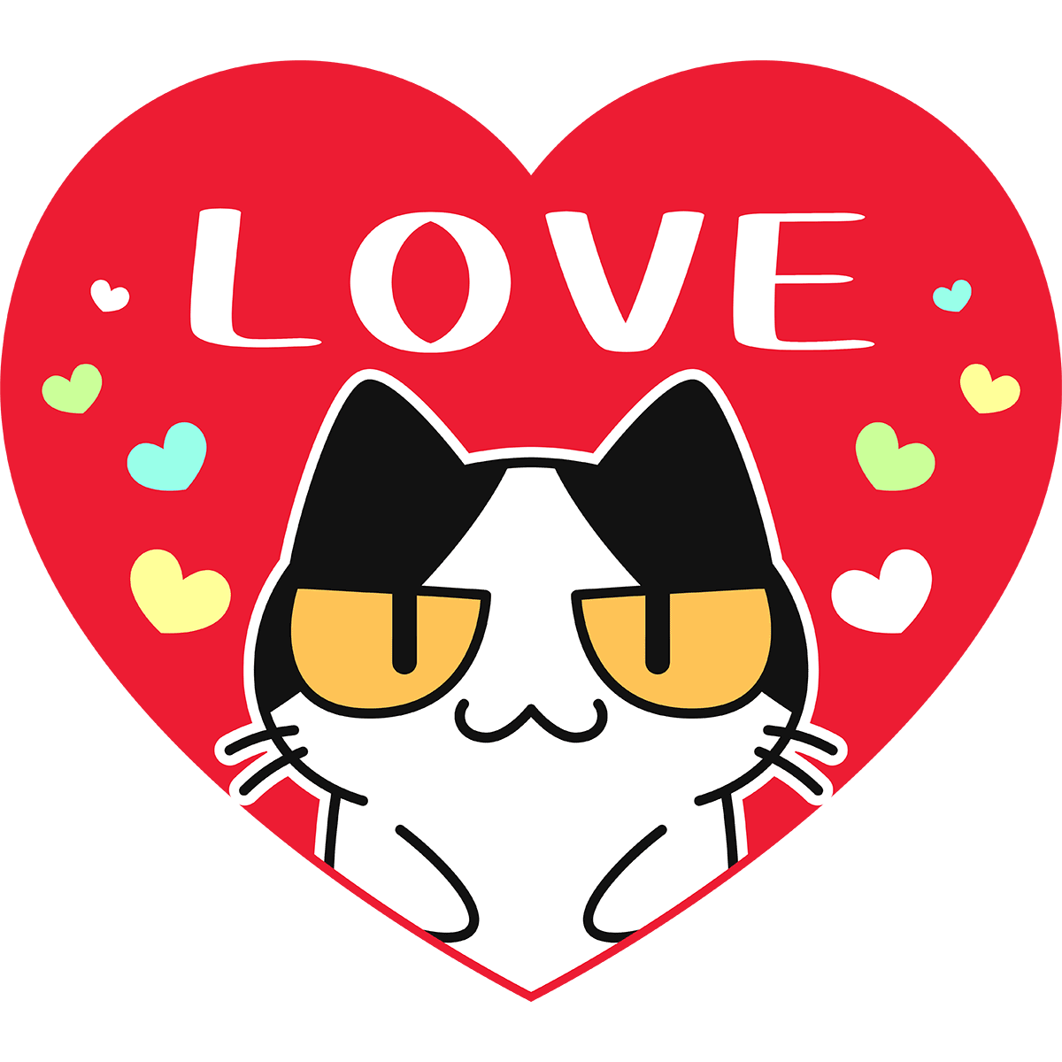 猫LOVEの無料イラスト