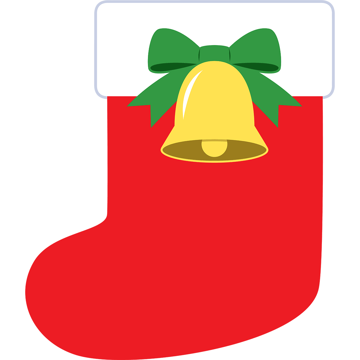 クリスマス靴下（ベル）の無料イラスト