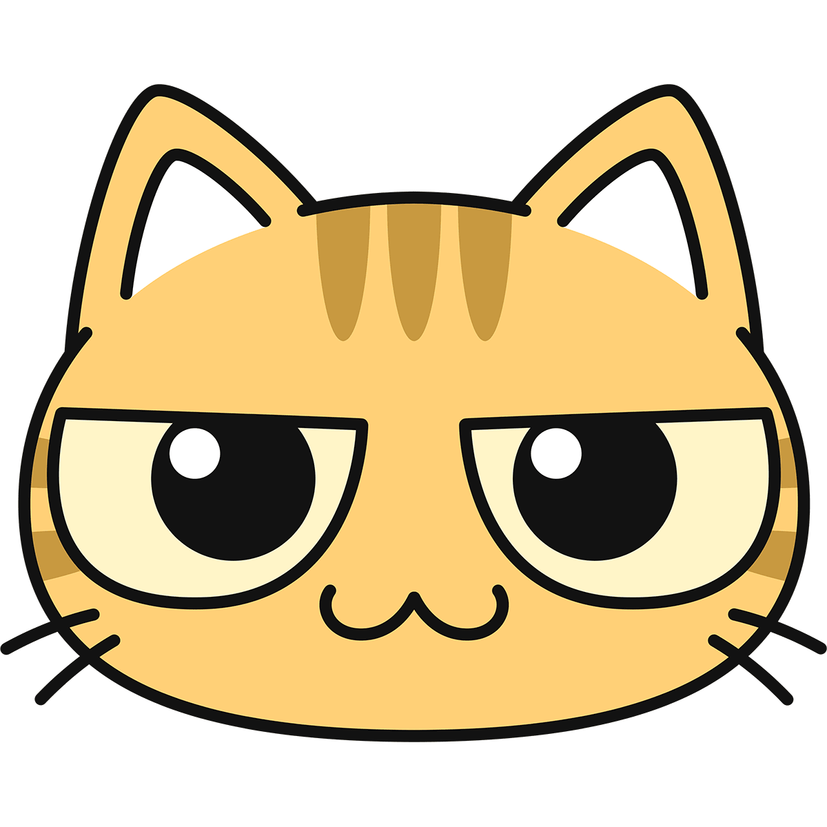 茶トラ猫の顔 無料イラスト かわいいフリー素材集 ねこ画伯コハクちゃん