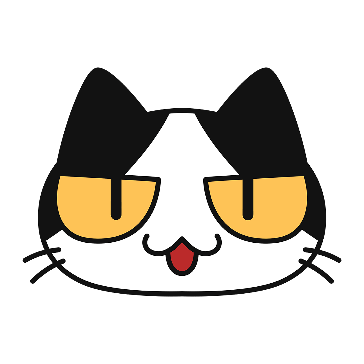 猫のしゃべる顔（コハク）の無料イラスト