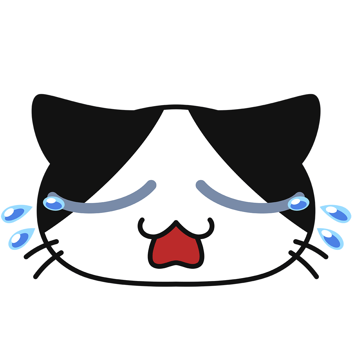 猫の泣く顔（コハク）の無料イラスト