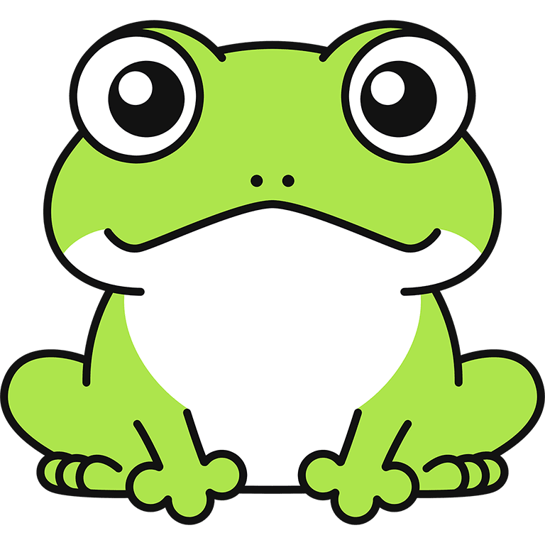 カエルの無料イラスト | 無料イラスト＆かわいいフリー素材集 ねこ画伯コハクちゃん