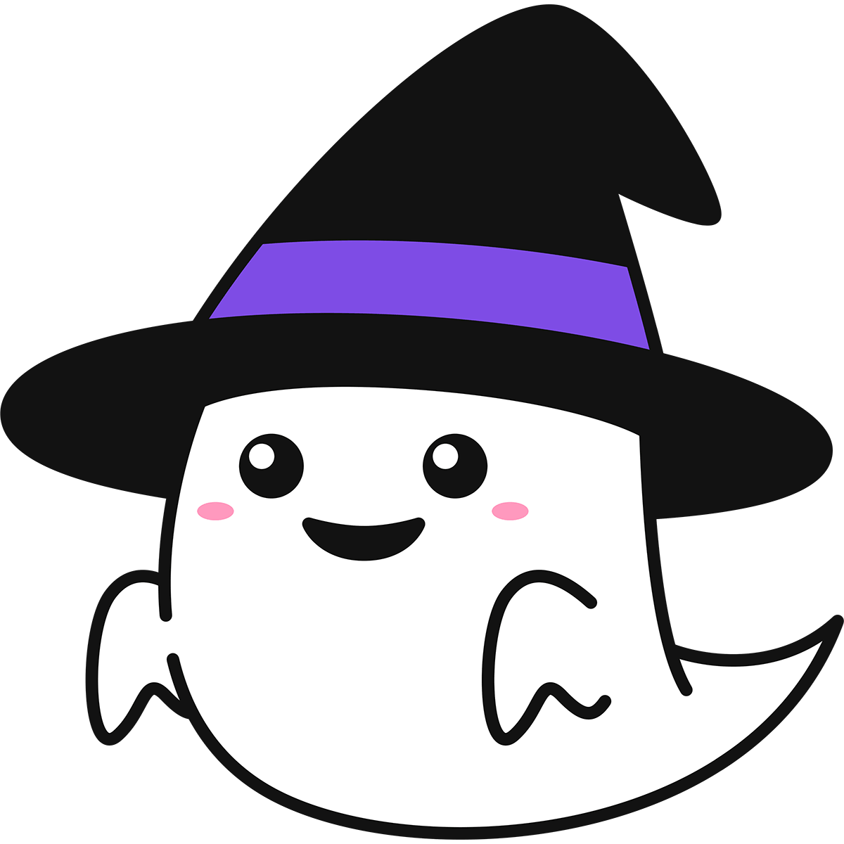 ハロウィンのお化けの無料イラスト