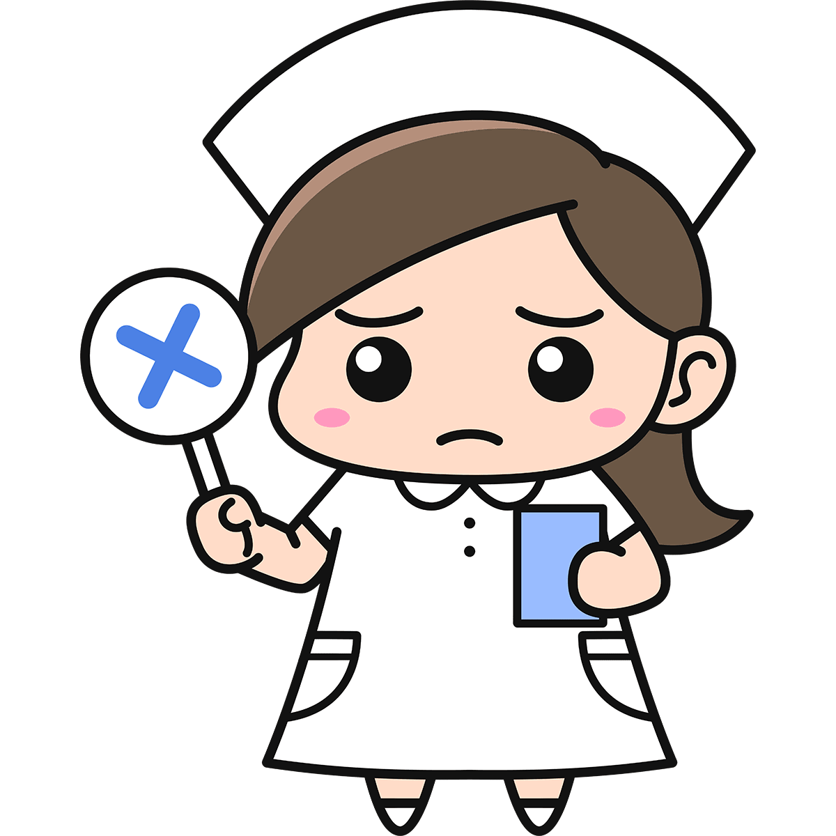 女性看護師（不正解）の無料イラスト