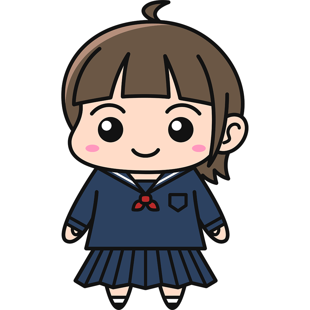 女子高生 冬服 無料イラスト かわいいフリー素材集 ねこ画伯コハクちゃん