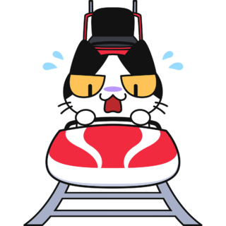 ジェットコースターに乗る猫 無料イラスト かわいいフリー素材集 ねこ画伯コハクちゃん