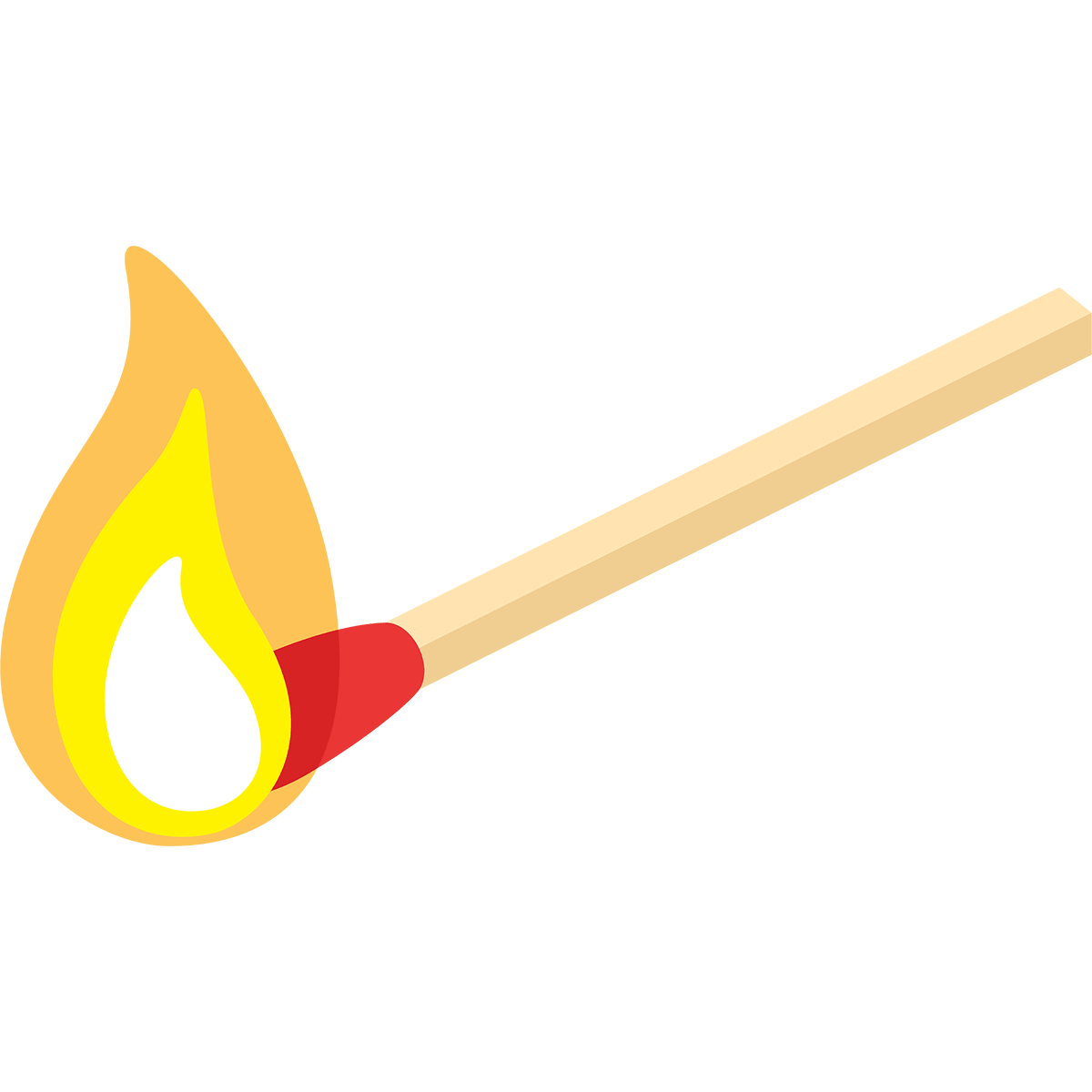 火のついたマッチ棒の無料イラスト