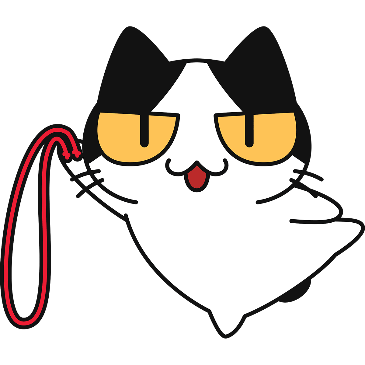【新体操】ロープで演技する猫の無料イラスト