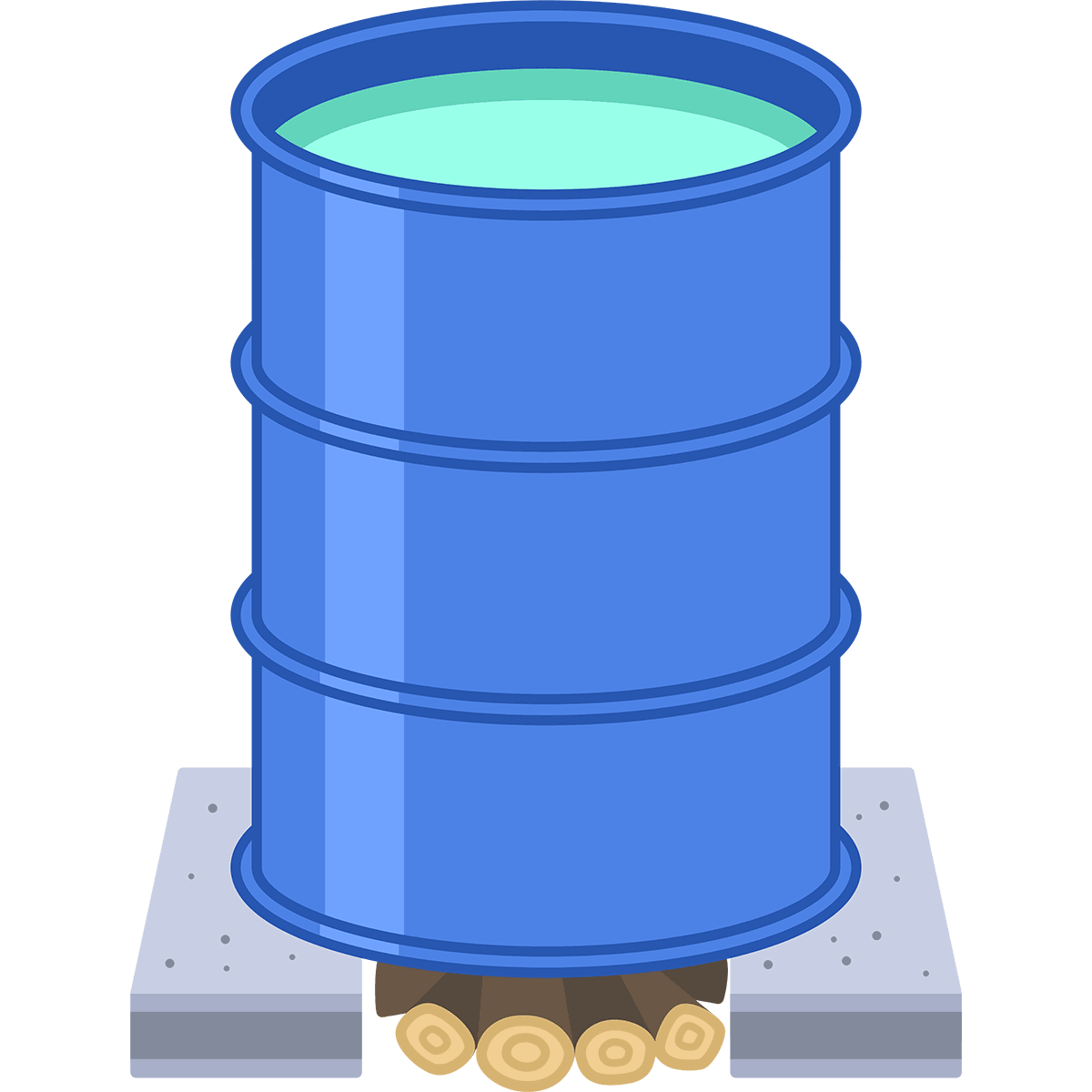 ドラム缶風呂の無料イラスト