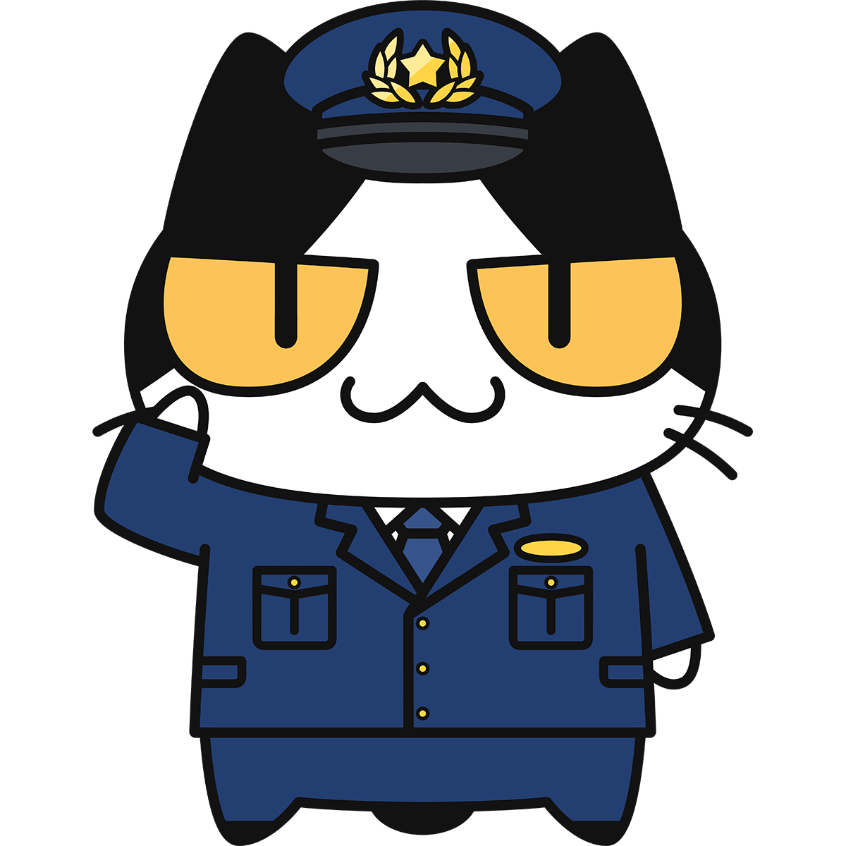 猫の警察官の無料イラスト
