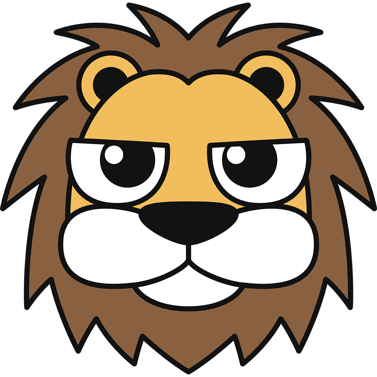 ライオンの顔（オス）の無料イラスト