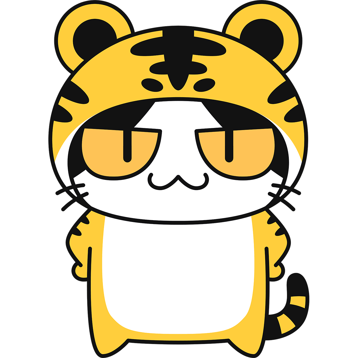 虎の着ぐるみを着た猫の無料イラスト
