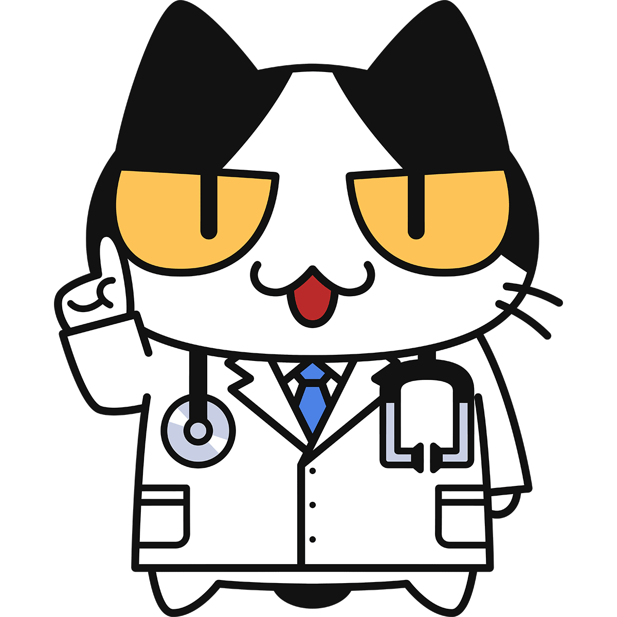 医師になった猫の無料イラスト