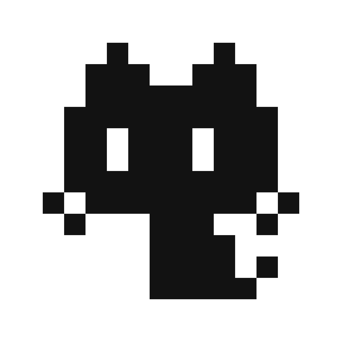 黒猫（ドッド絵）の無料イラスト