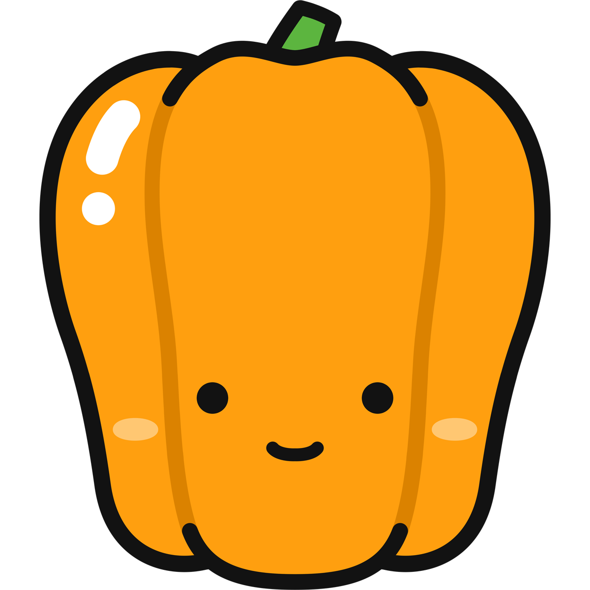 オレンジパプリカの妖精（顔）の無料イラスト