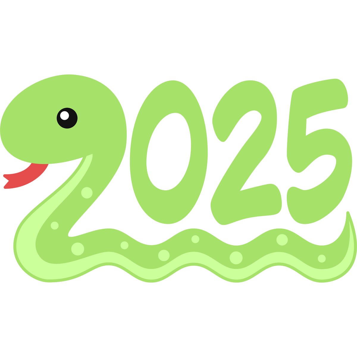 2025年の年賀状（巳年・ヘビ年）の無料イラスト