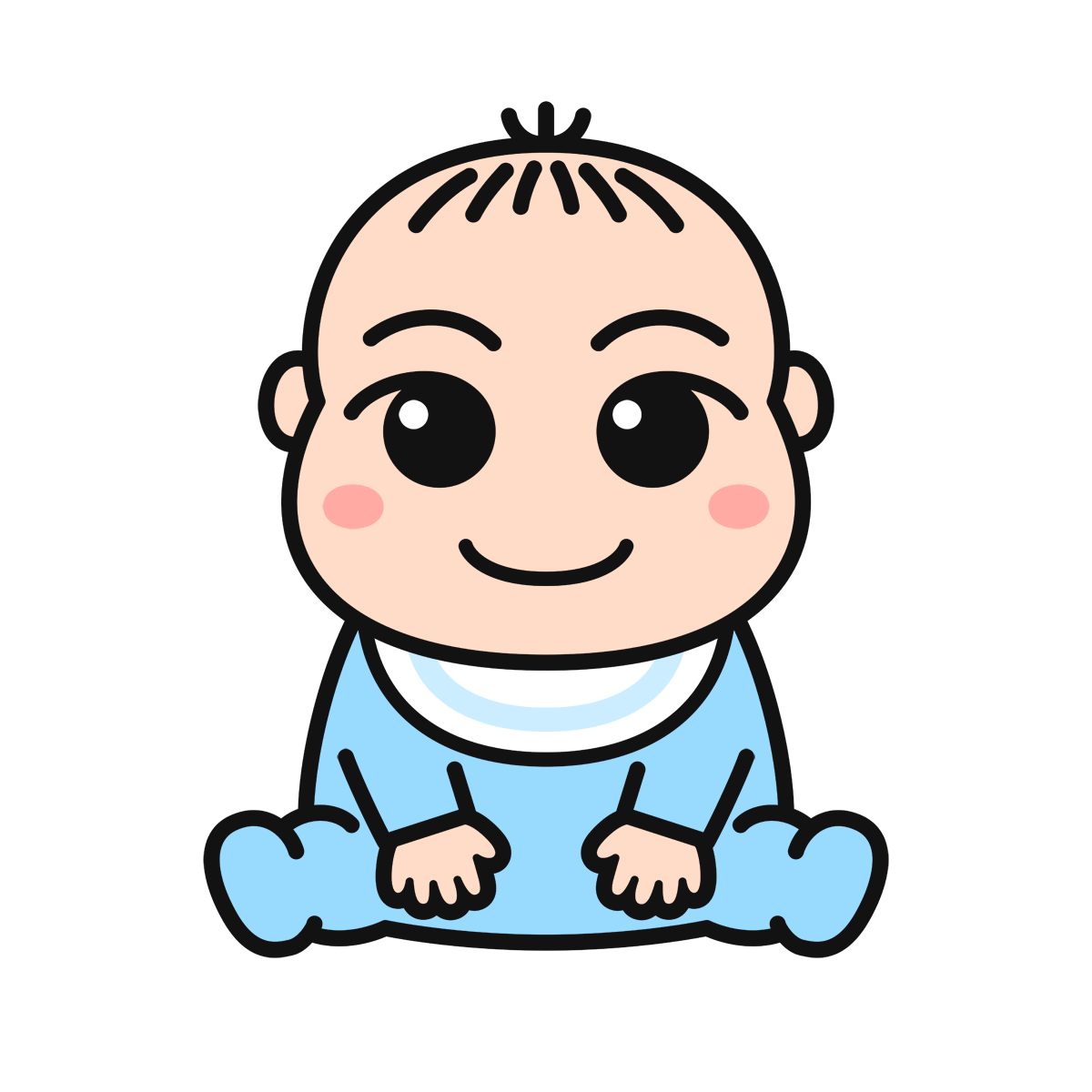 赤ちゃん（男）の無料イラスト