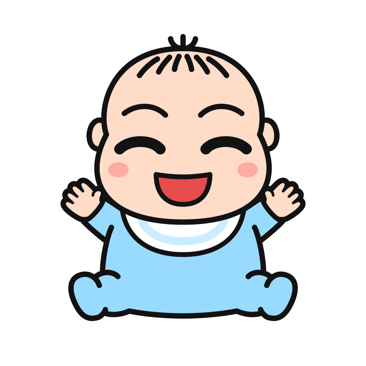 赤ちゃん（男-笑顔）の無料イラスト