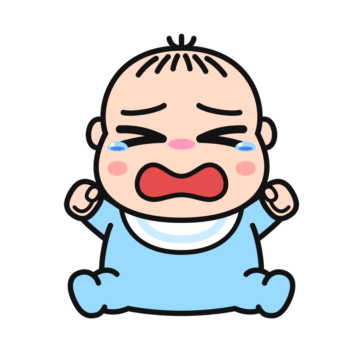 赤ちゃん（男-泣く）の無料イラスト