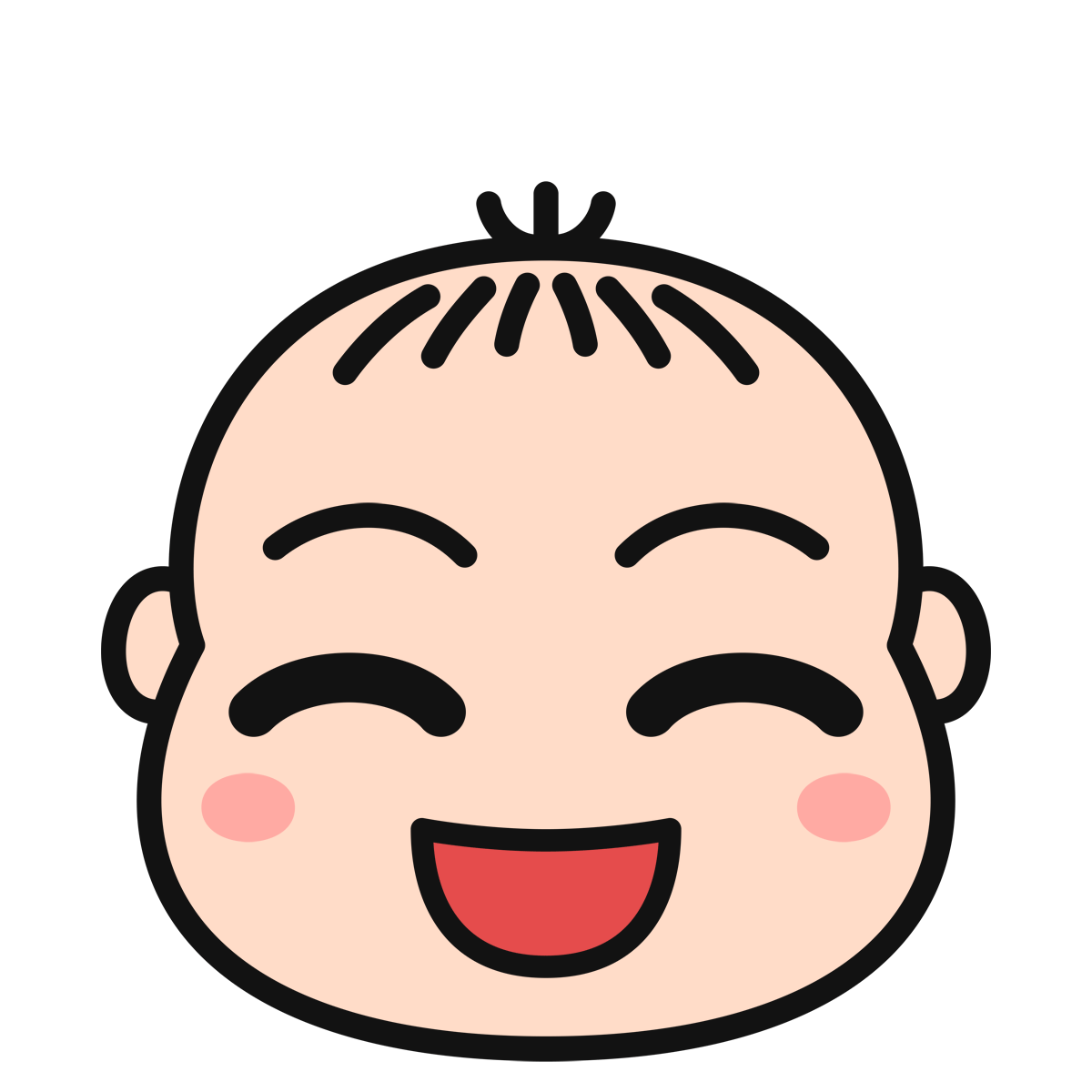 赤ちゃんの顔（男-笑顔）の無料イラスト